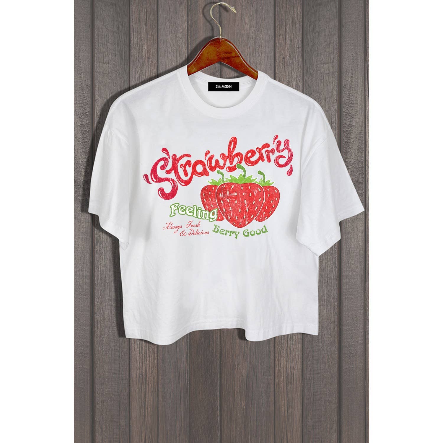 2&moon - Wholesale Screen Printed T-Shirt - Women's - STRAWBERRY FEELING GRAPHIC TEE1