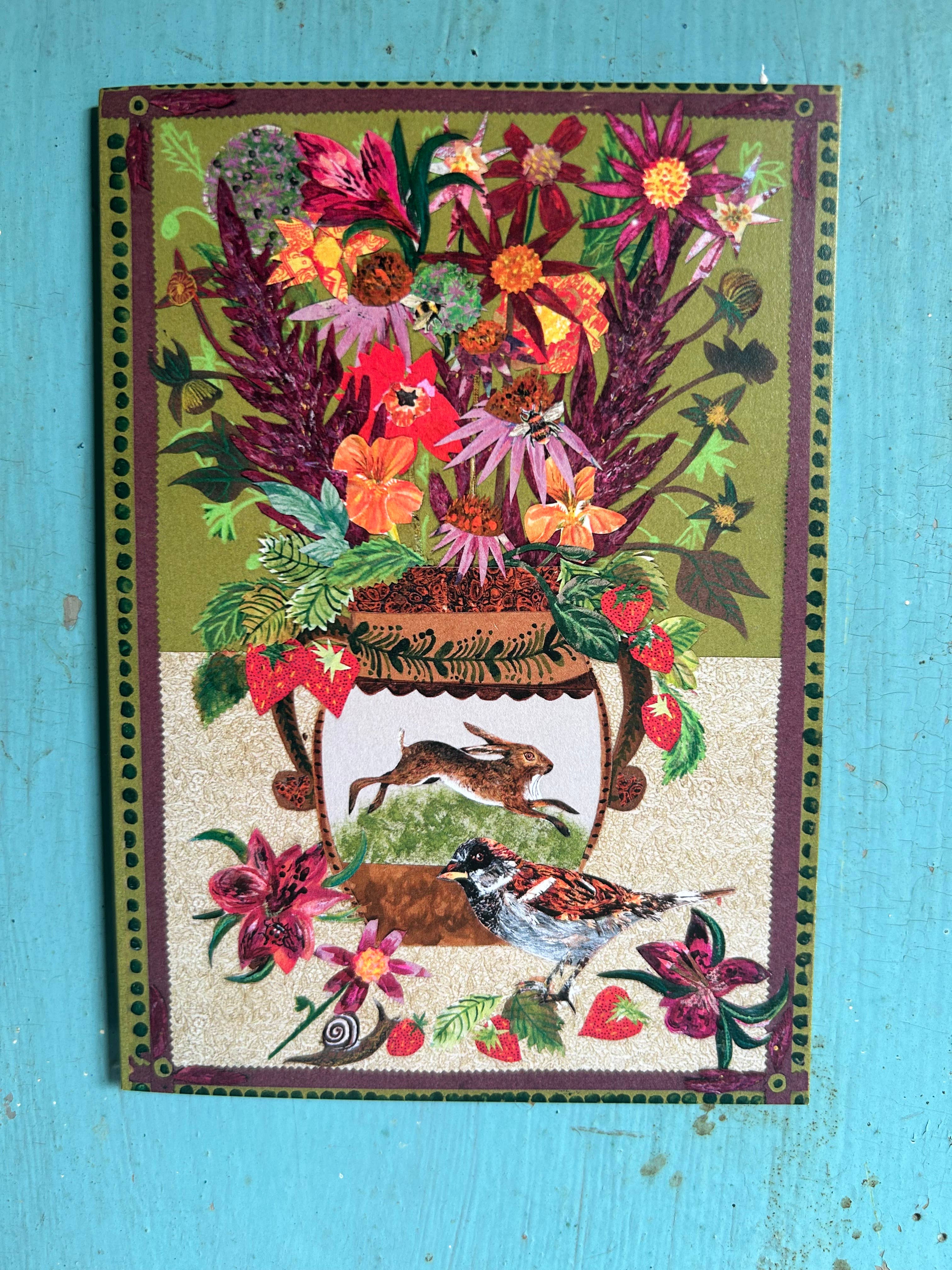 Clare O’Neill Artworks - Wholesale Everyday Greeting Card - A6 Berries and blooms blank greeting card 1