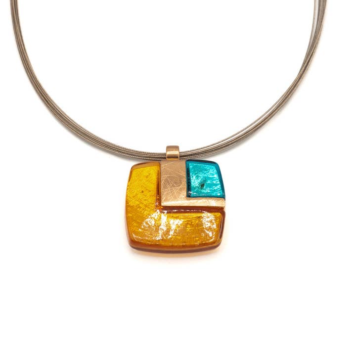 Elle square necklace for wholesale by KLK
