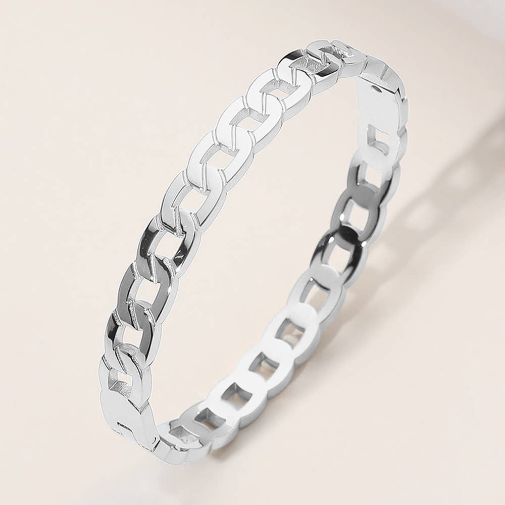 Sensibling Corp. - Wholesale Bangle Bracelet - Stainless Steel Chain Hinged Bangle Bracelet2