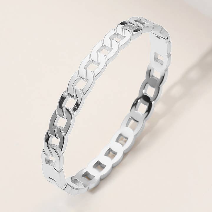 Sensibling Corp. - Wholesale Bangle Bracelet - Stainless Steel Chain Hinged Bangle Bracelet2