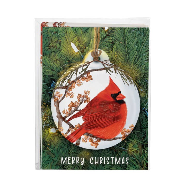 Cardinal Ornament Christmas SKU KT80944 for wholesale by Tree-Free Greetings