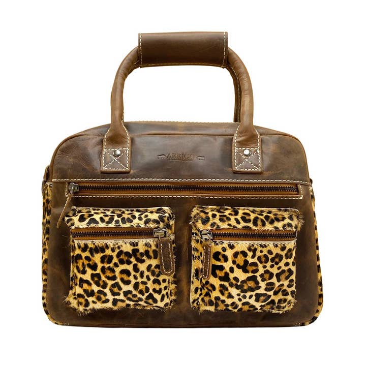 Arrigo - Wholesale Shoulder Bag - Women's - Westernbag Cognac Buffalo Leather with an Animal Print32