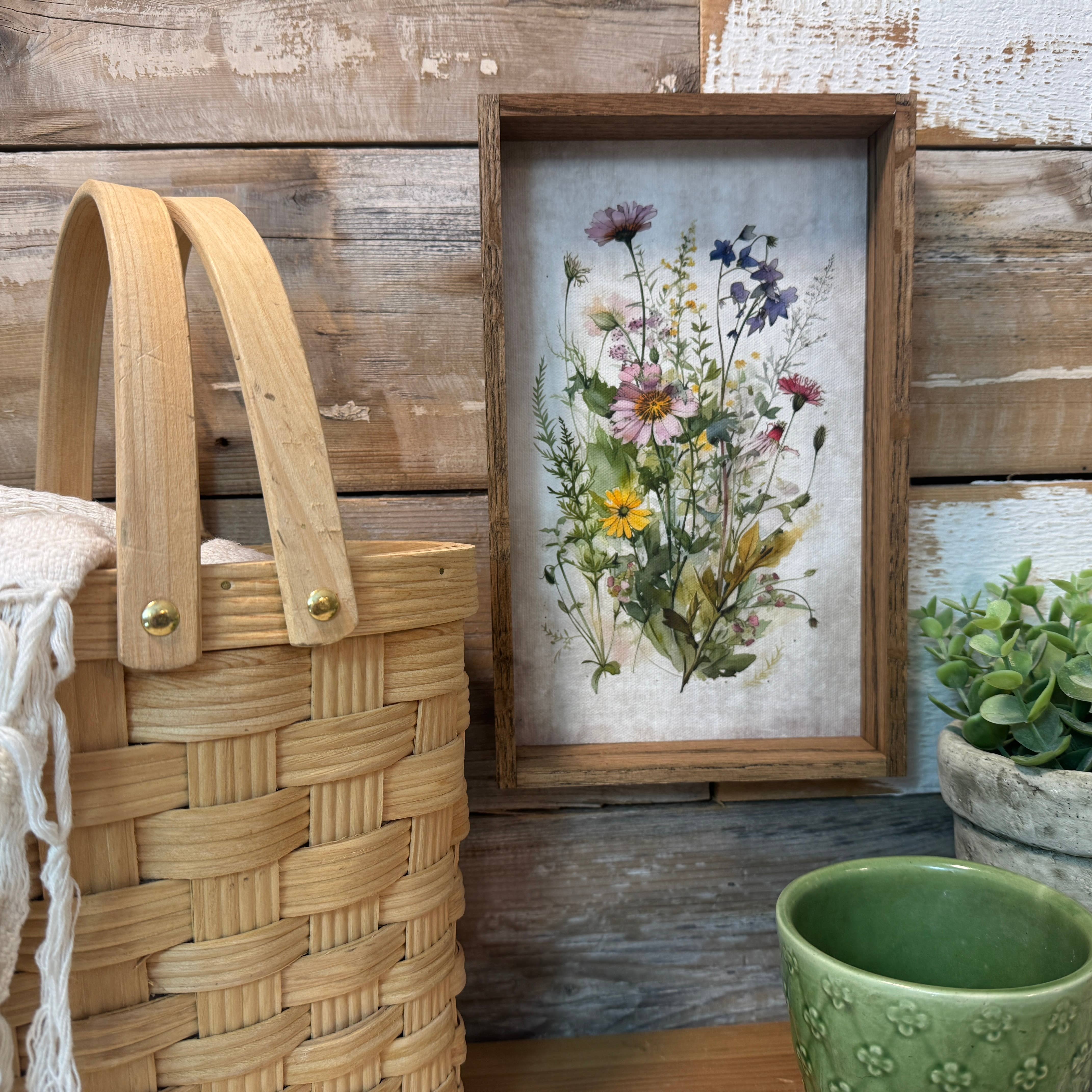 Hangout Home - Vente Affiche d'art - Fleurs sauvages cueillies - Art sur toile avec fleurs encadrées - Ferme4