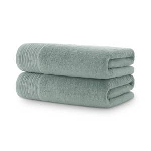 BAGNO MILANO Turkish Bath Towels, Soft Plush Jacquard Luxury Bath Towels,  Quick Dry Towel Set (2