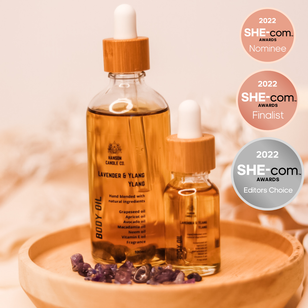 Hanson Candle Co. - Wholesale Bath/Body Oil - Natural hydrating Body Oil + Crystal Infused | 100ML1