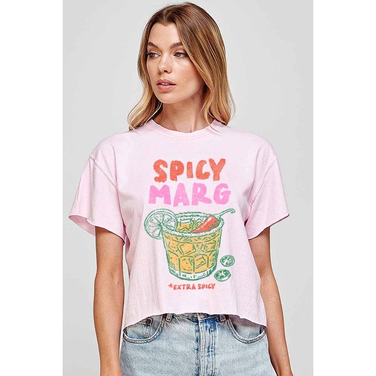 Illustrated Society - Wholesale T-Shirt (Graphic) - Women's - SPICY MARG VINTAGE GRAPHIC CROP TOP1