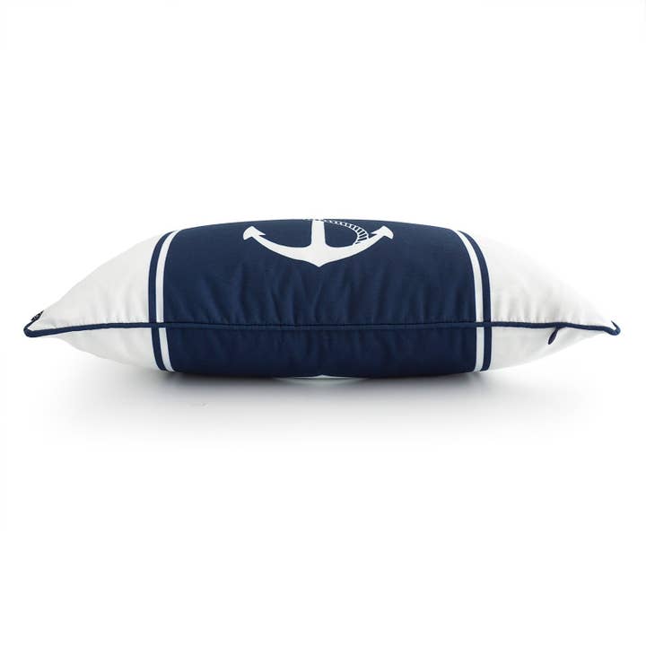 Hofdeco – wholesale Prydnadskuddfodral – Nautisk Utomhus Lumbar Kuddfodral, Ankare, Marinblå3