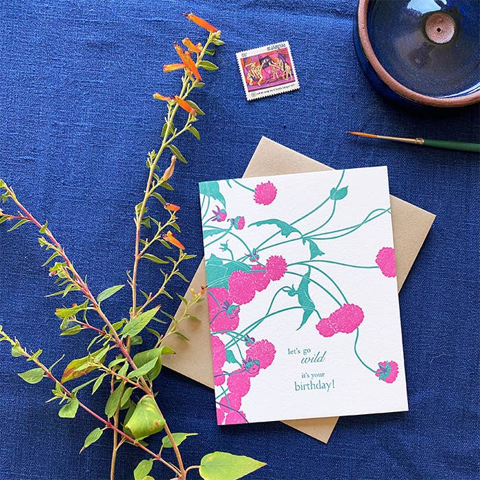 Navy Midnight Press - Wholesale Birthday Card - Dahlia Sprawl Birthday Card1