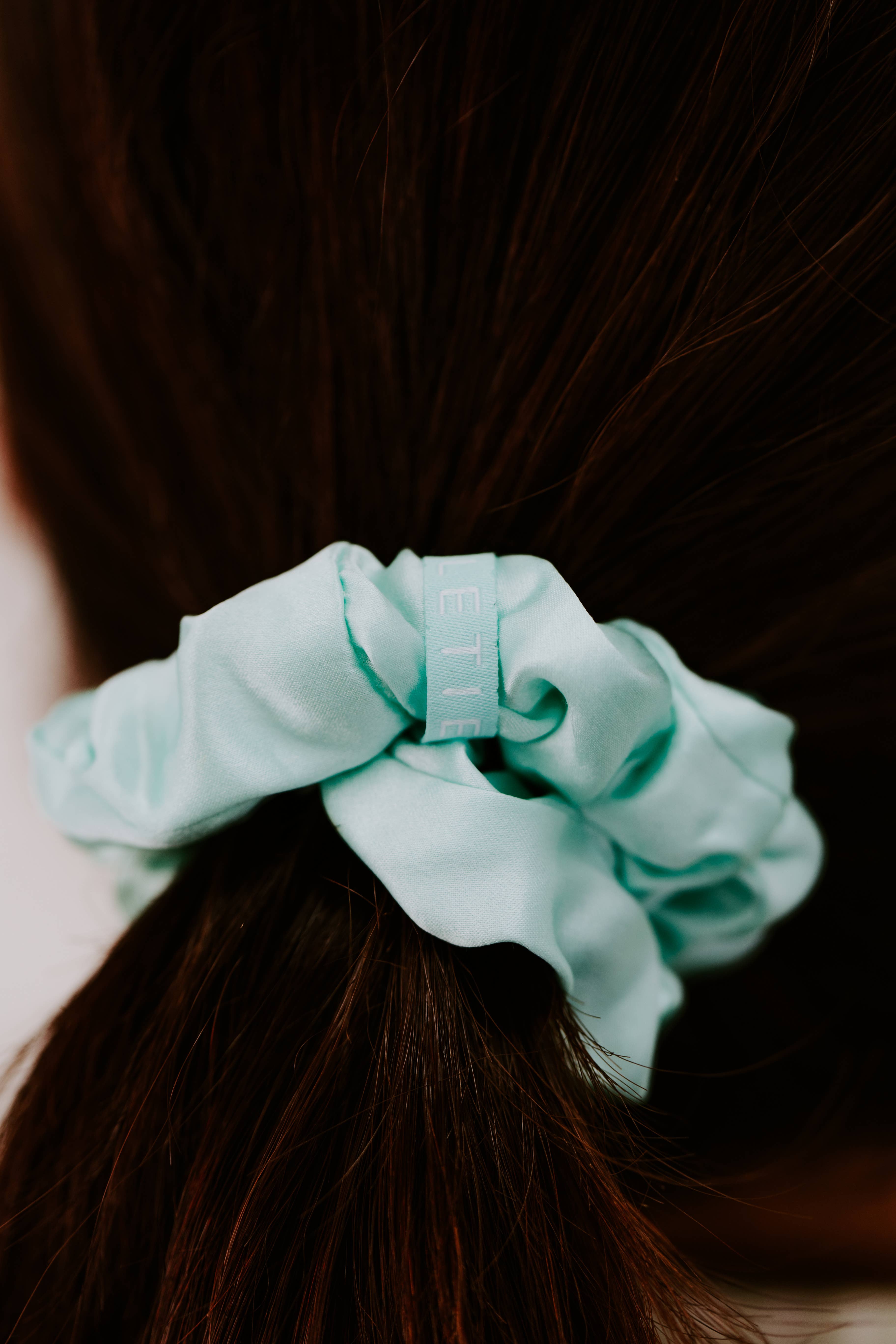 TELETIES - Wholesale Scrunchie - Women's - Silk Hair Scrunchie | Large | Blue My Mind 3