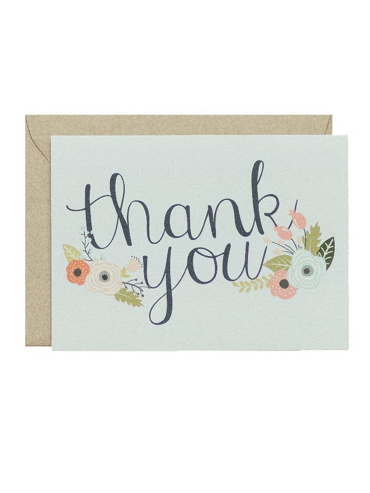 THANK YOU FLORAL for wholesale by Orange Street Paper