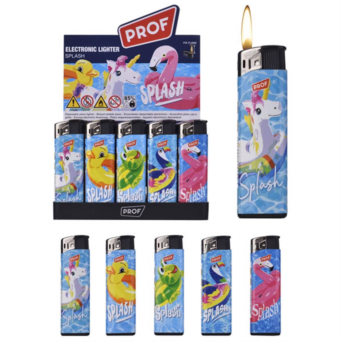 TSJJ - Vente Briquets - Briquet Prof Fixflame Splash Electronique0