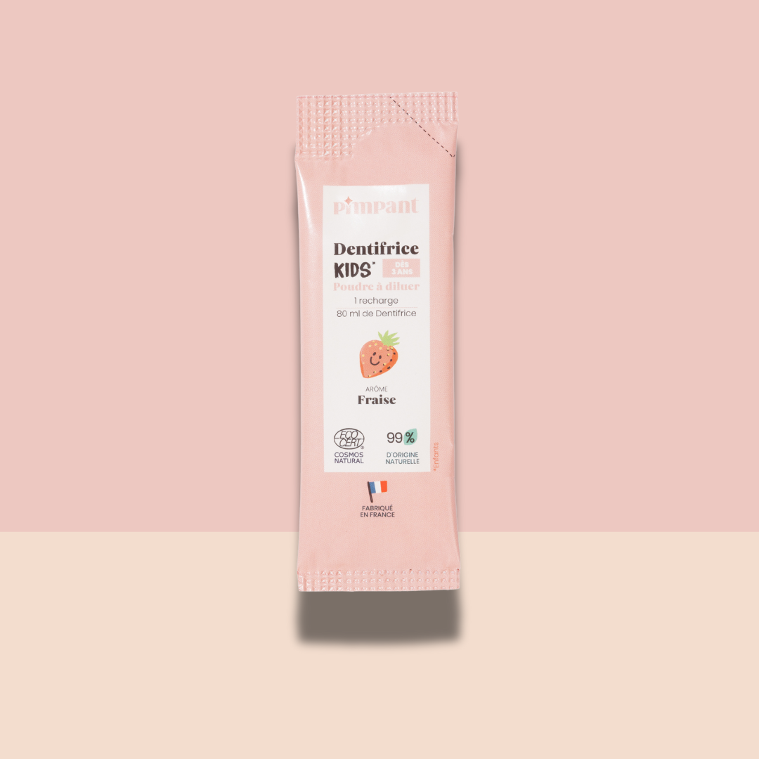 PIMPANT - Vente Dentifrices - Dentifrice Fraise Kids en Poudre à Diluer 8 gr0