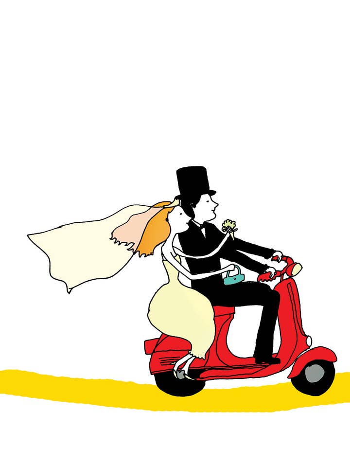 Biglietto di matrimonio Vespa per la vendita all'ingrosso da parte di Alli Arnold