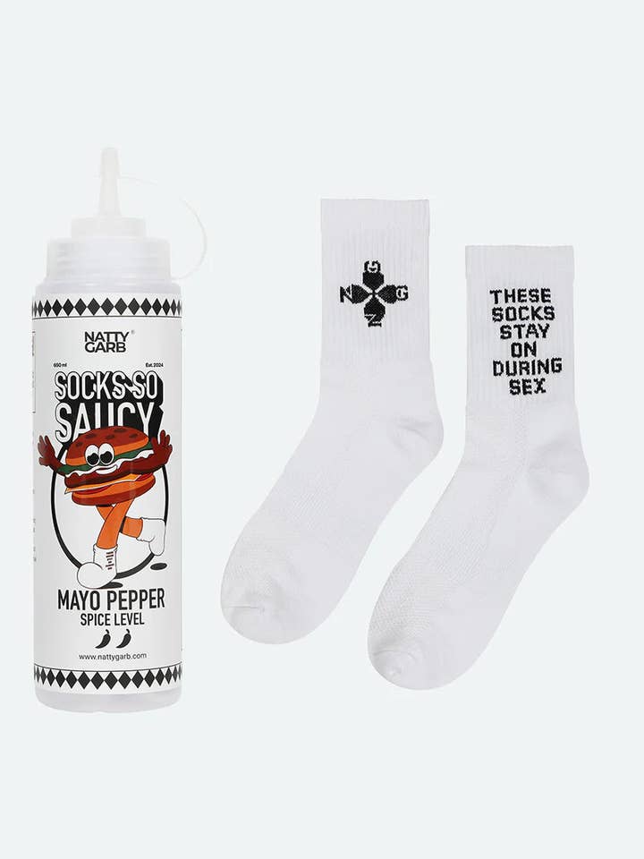 SOCKS SÅ SAUCY - MAYO PEBER for engroshandel hos SHAM
