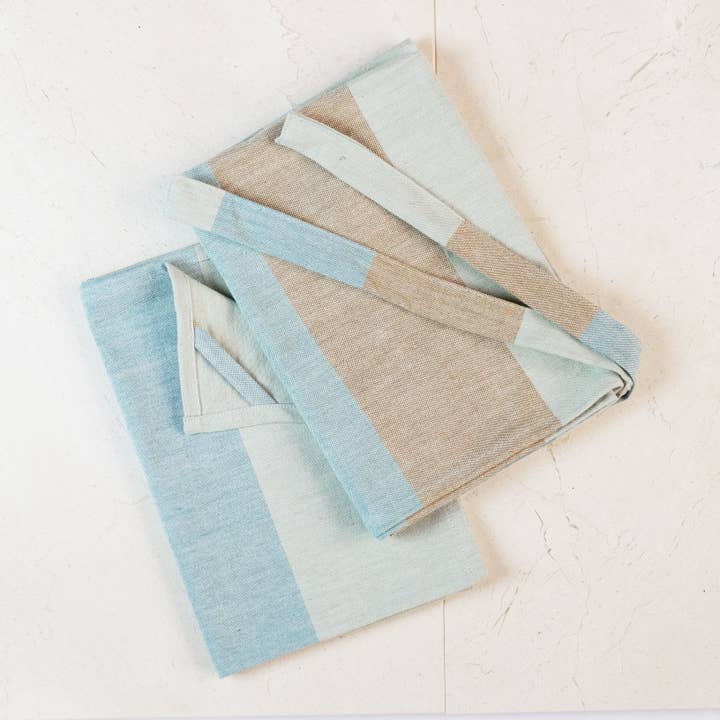 Sobremesa - Wholesale Tea Towel - Green Stripes Cotton Tea Towels Kitchen Essential - Set of 2