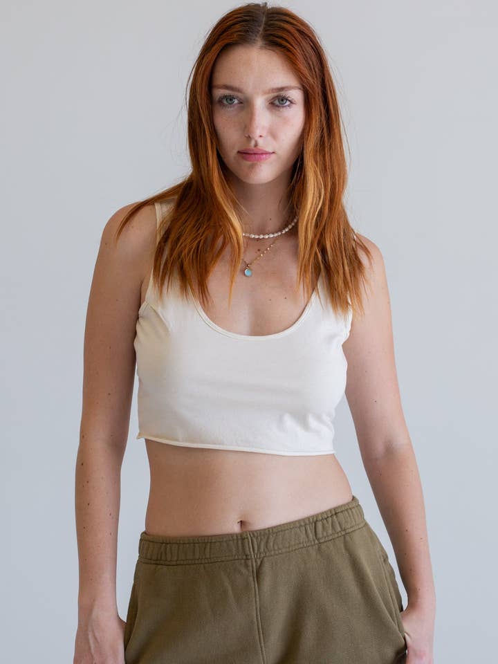 Cutoff Crop Tank for wholesale by glee + co