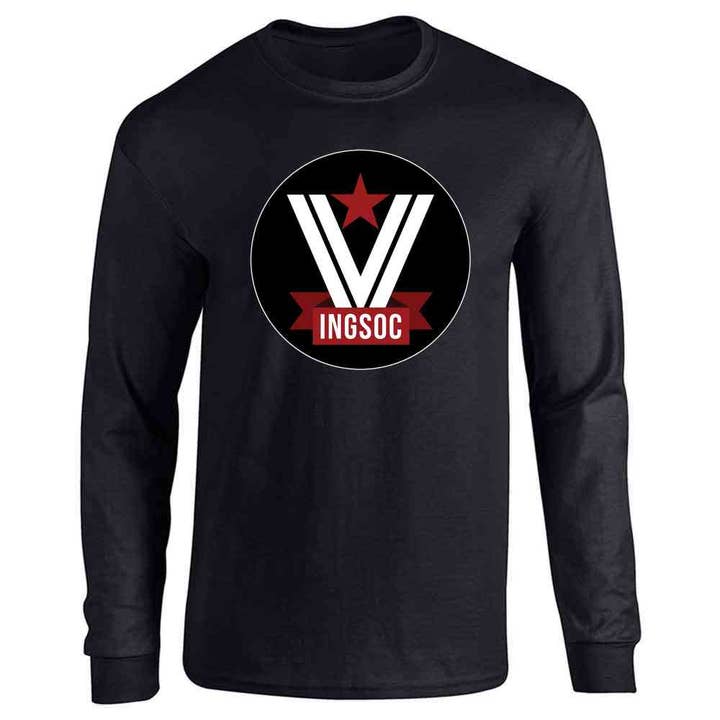 Pop Threads - Wholesale Graphic Sweatshirt - Unisex - INGSOC Logo Literature Books Long Sleeve
