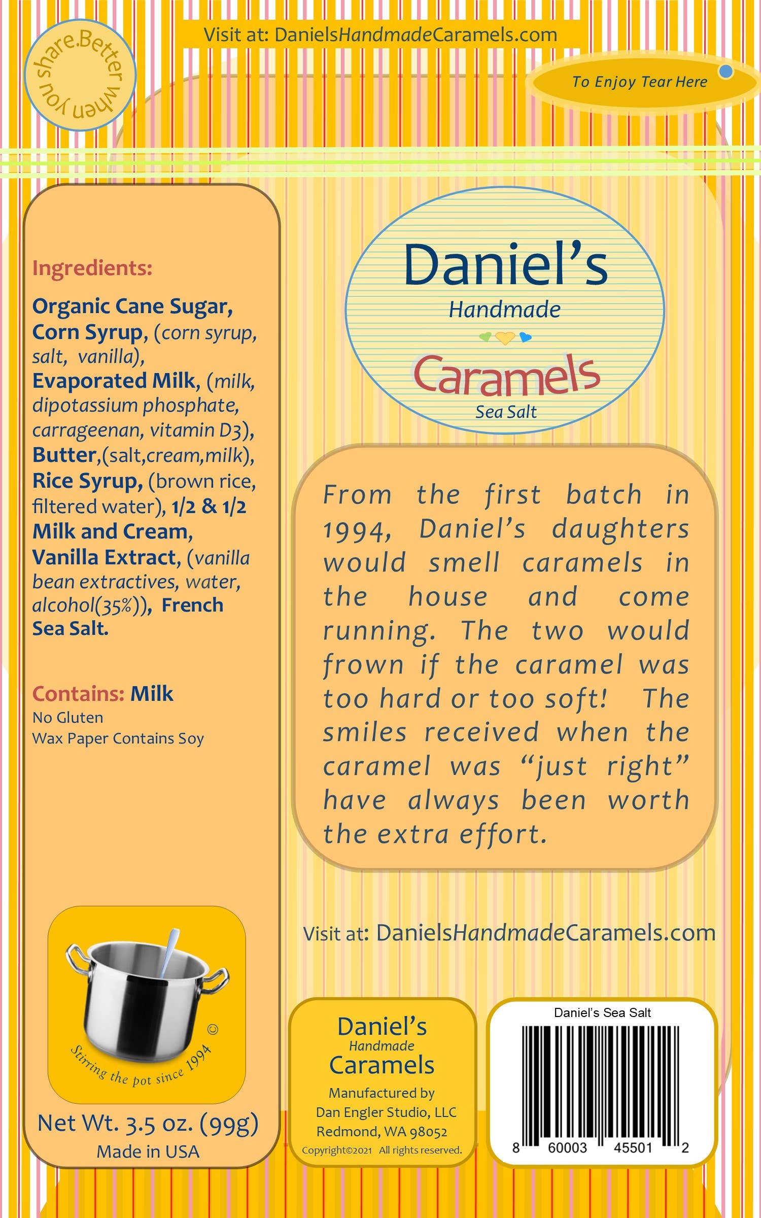 Daniel's Handmade Caramels - Vendita all'ingrosso Caramello - Daniel's Caramelle fatte a mano «Sea Salt»1