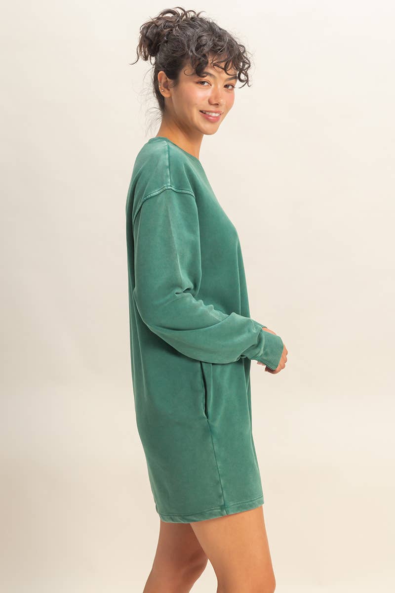 HYFVE – wholesale Dress – Women's – Mineral Washed Oversized Mini Sweatshirt Dress27