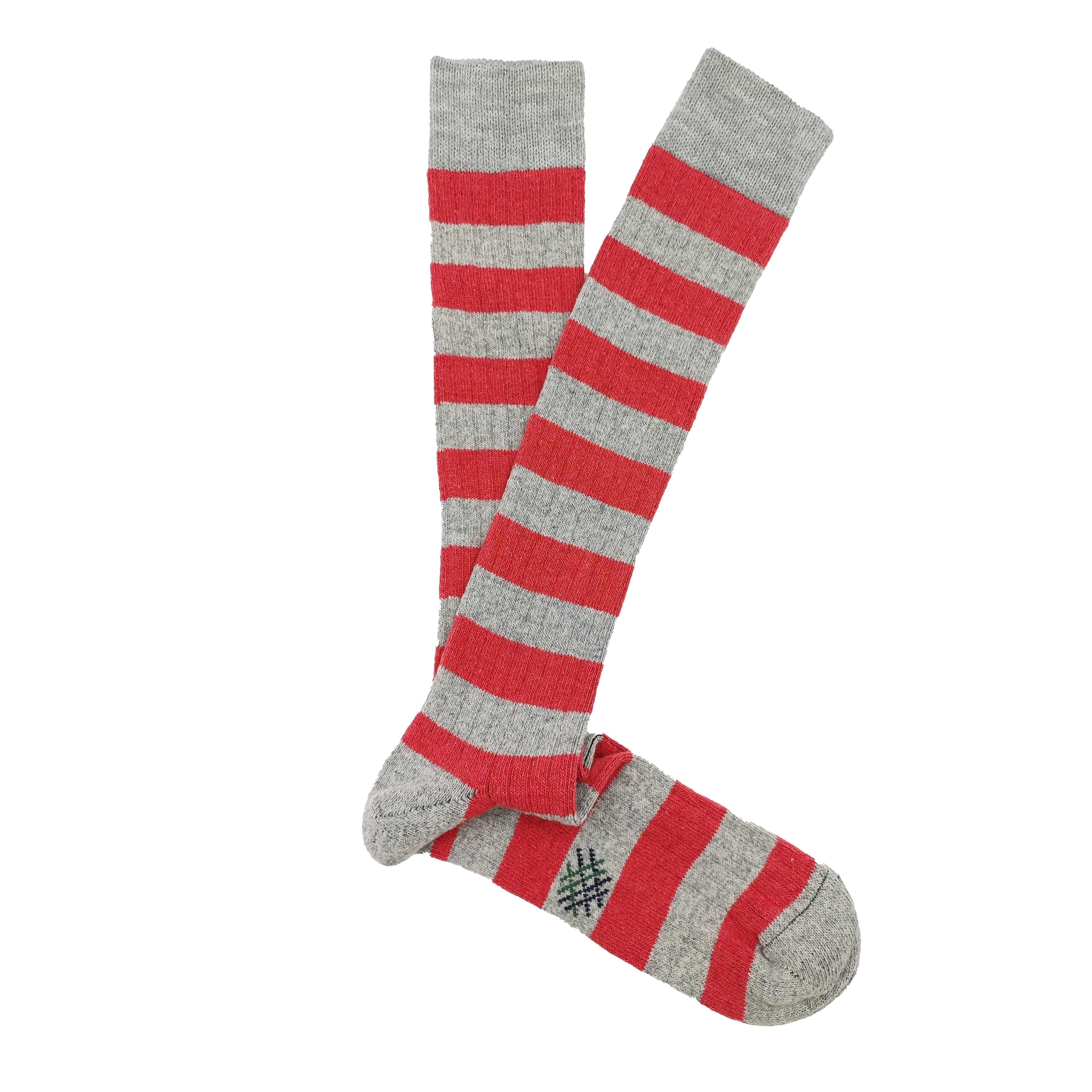 Coral Grey MissCoral-Grey Striped Wool High Top Calcetin for wholesale on Faire1