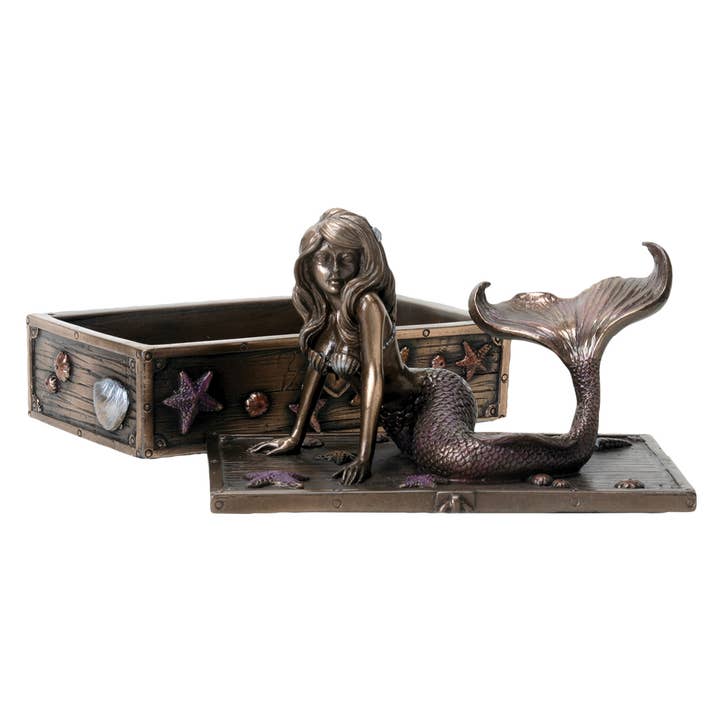 Pacific Trading - Wholesale Decorative Box - Mermaid on Treasure Trinket Box2