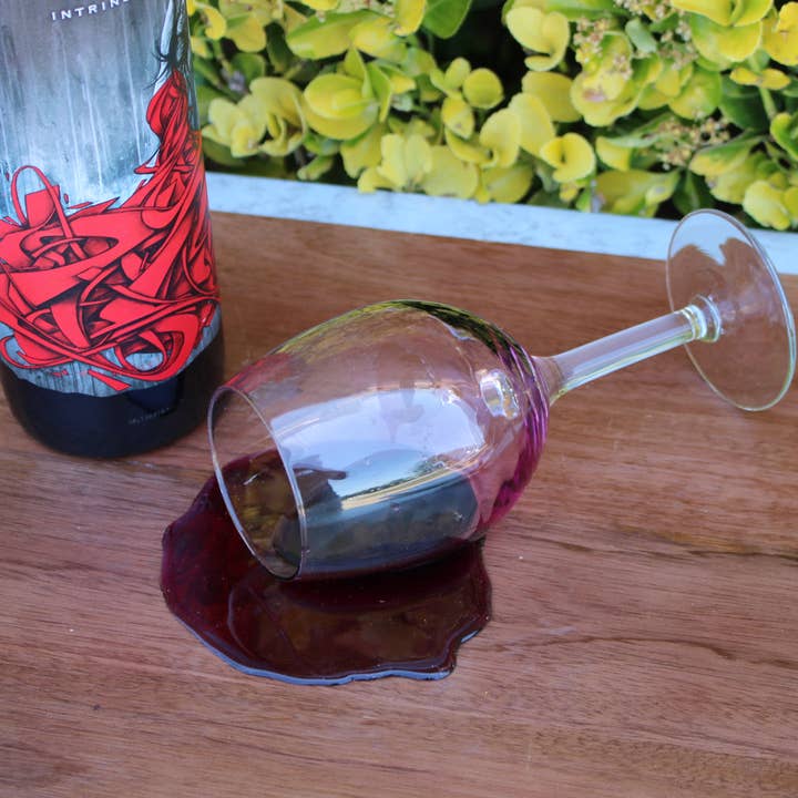 Just Dough It! Fake Foods - Wholesale Decorative Tabletop Object - Decorative Tabletop Object: Spilled Glass of Fake Red Wine