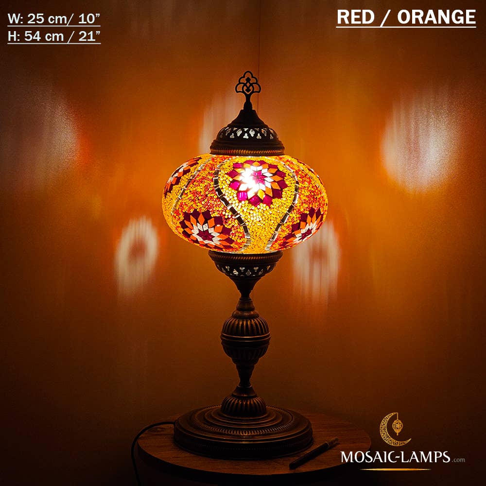 Mosaic Lamps - Wholesale Accent/Desk Lamp - 10+ Colors - Turkish Mosaic X Large Globe Table Lamp, Marrak63