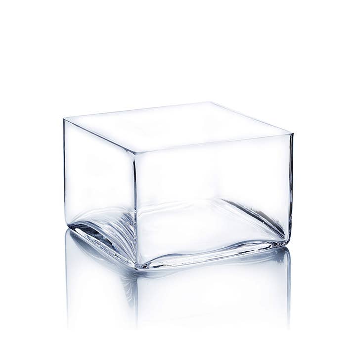 WGV International - Wholesale Vase - WGV Square Glass Block Vase - 6" x 4"H