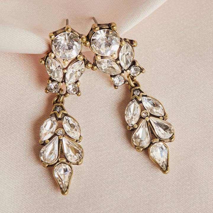 Lovett & Co - Wholesale Hangende/ronde oorbellen - Antieke Vintage Oorbellen: Diamante Oorbellen0