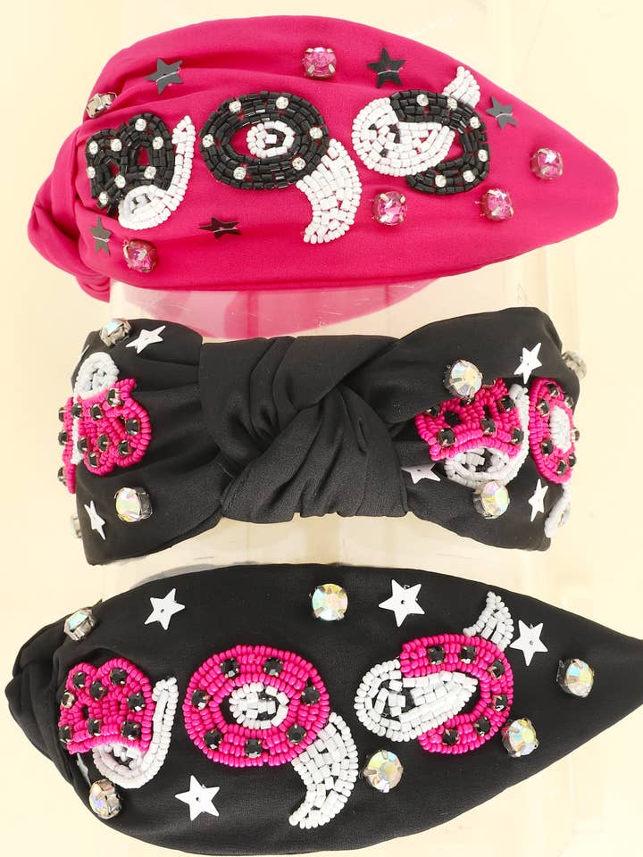 Halloween Themed Jeweled Knotted Headband for wholesale by SP Sophia Collection