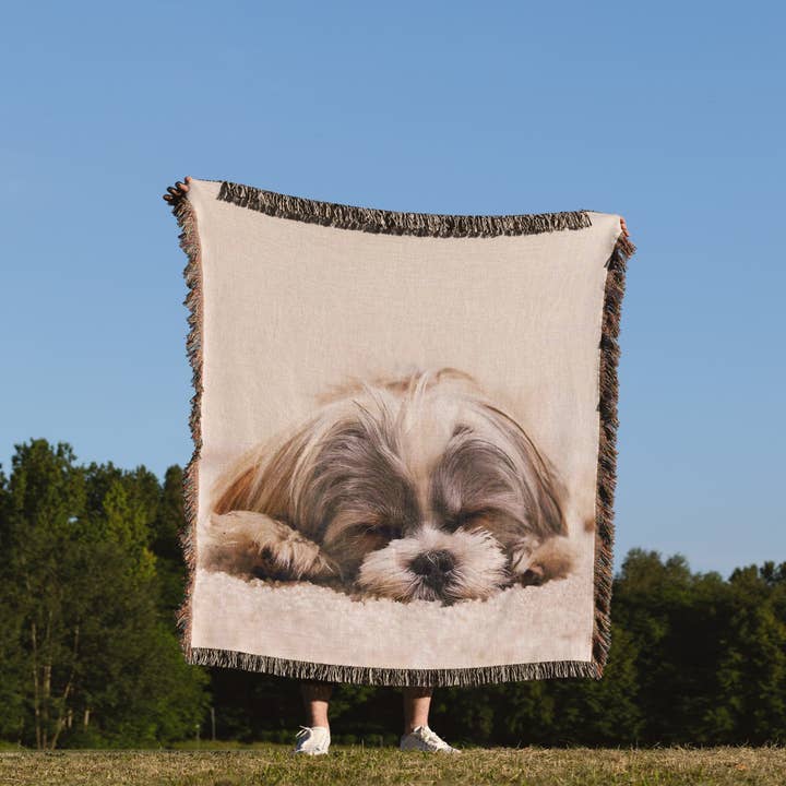 3dRose - Wholesale Throw Blanket - 3dRose, Shih Tzu. Sleeping. Best friend., Blanket1