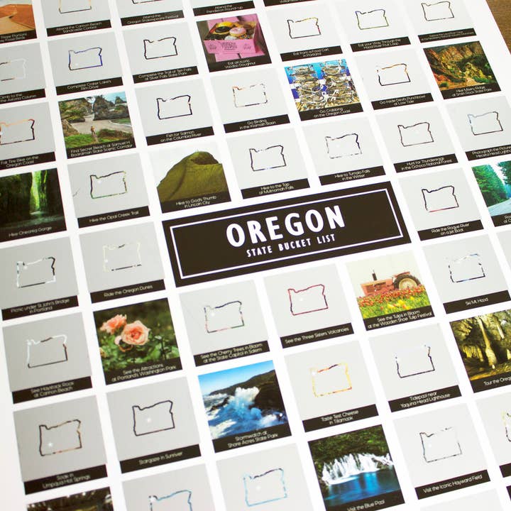 Cascadia Modern - Wholesale Poster - Oregon State Bucket List - Scratch Off Poster