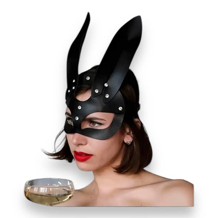 Kinky Pleasure - Wholesale Costume – Women's - Kinky Pleasure - T148 - Luxury Black Bunny Mask - Elegant Cosplay & Sensual Accessory4
