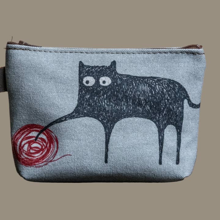 Mjau | Handtryckt MEDIUM Canvasväska för wholesale av In Blue Handmade