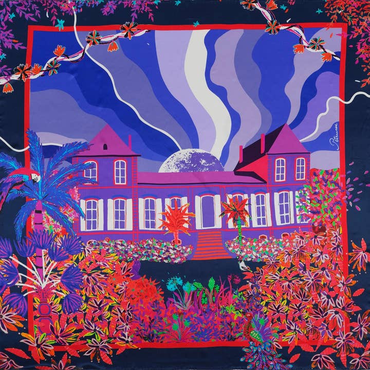 foulard seta 105 - fantasia neon per la vendita all'ingrosso da parte di Petrusse Paris