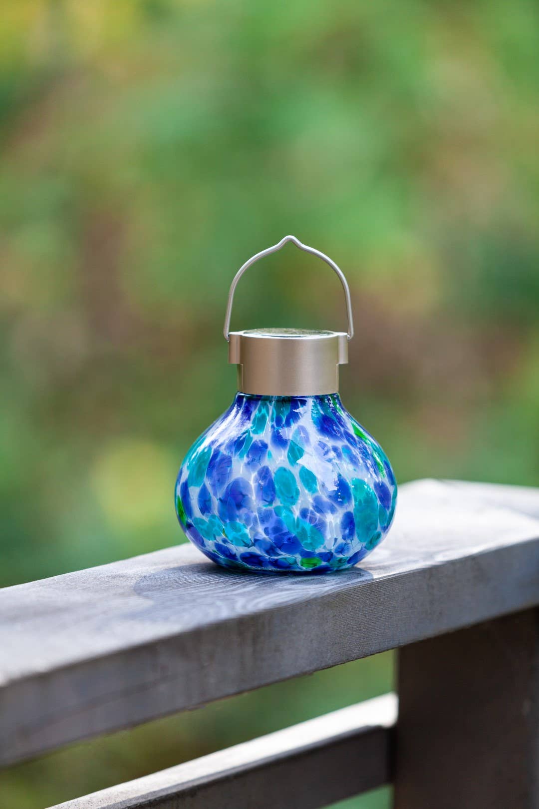 Allsop Home & Garden - Wholesale Outdoor/Lawn Light - Tea Lantern - 5" Glass Outdoor Solar Lantern - Tidal Blue3