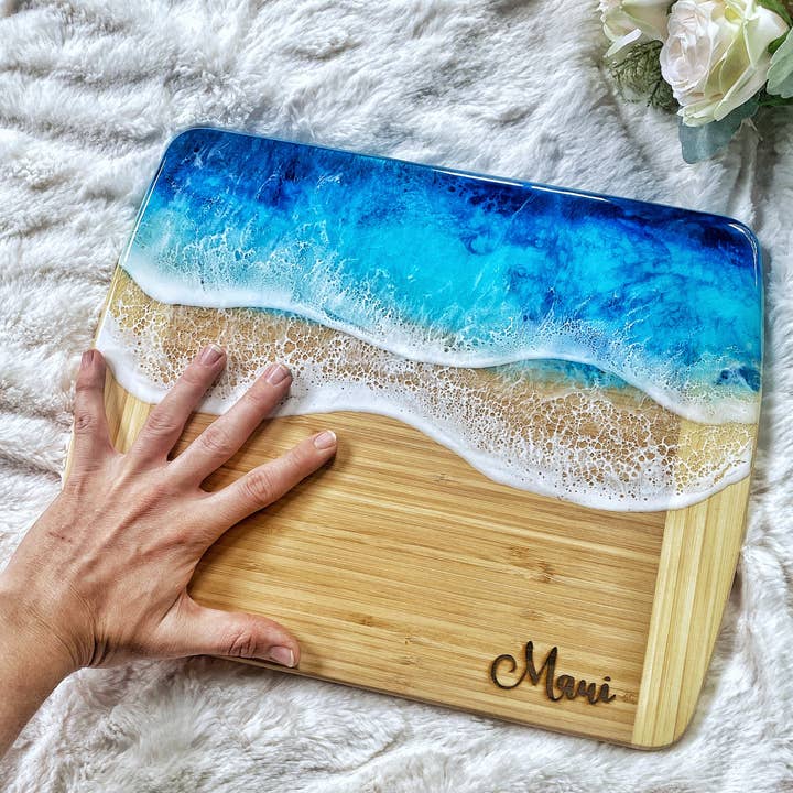 TBM Creations LLC - Wholesale Cheese Board - NEW | MAUI Ocean Charcuterie board Maui made| Serving board9
