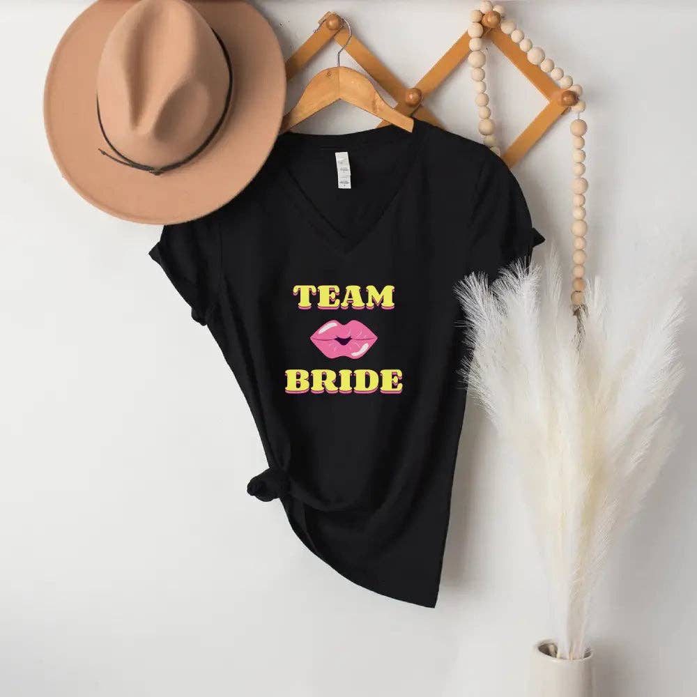 Adorb Custom Tees - Wholesale Screen Printed T-Shirt - Women's - 🍾 Team Bride & The Bride 💍 Bachelorette Party Matching V-Neck T-Shirts14