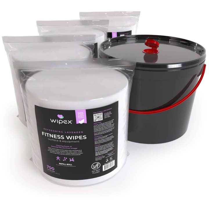 Wipex - Vente Lingettes de nettoyage multi-usage - Recharge en rouleau Wipex 700 lingettes naturelles pour équipement de gym | Lingettes de fitness écologiques6