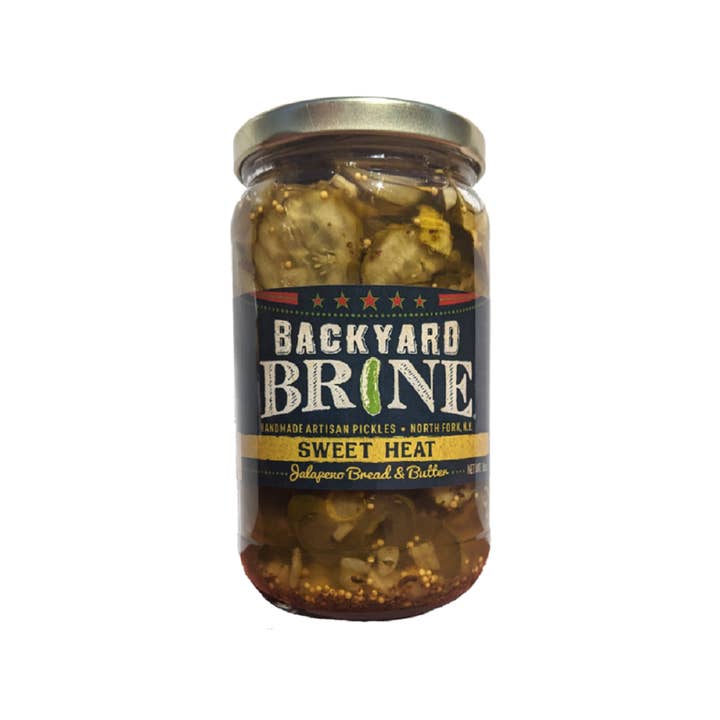 Backyard Brine - Wholesale Pickled Vegetables - Sweet Heat - Jalapeno Bread & Butter Pickles, 16 oz