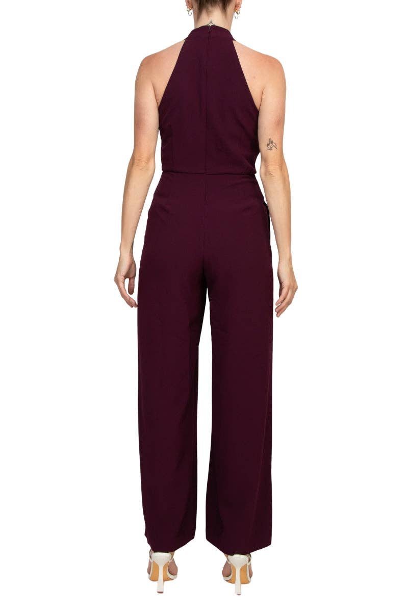 Immediate Apparel – Großhandel Jumpsuit – Damen – Julia Jordan Stretch-Criss-Cross-Halslinie Ärmelloser Crepe-Jumpsuit mit Taschen - Großhandel3