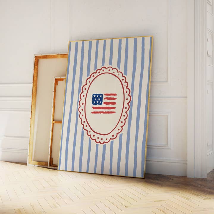 April Lane Art - Wholesale Art Print - Patriotic American Flag Frame Print2