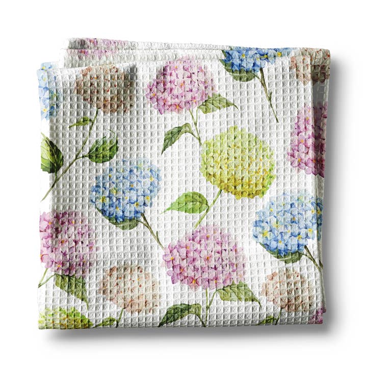 Canary Road - Wholesale Tea Towel - Hydrangea Flower Chinoiserie Kitchen Towel Preppy Spring