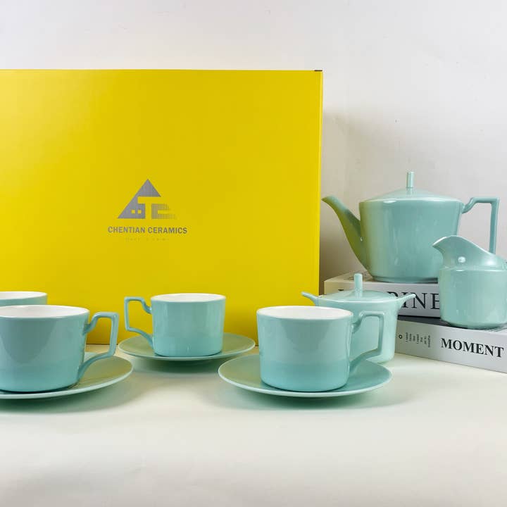 Service à café/thé en porcelaine - Bleu clair pour la vente par Royal Ceramics