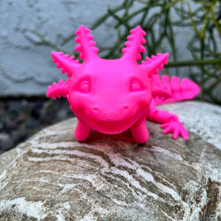 NumanPrints – Engroshandel Fidget - Børn – Glad Axolotl Cute Smile 3D-trykt artikuleret bevægelig