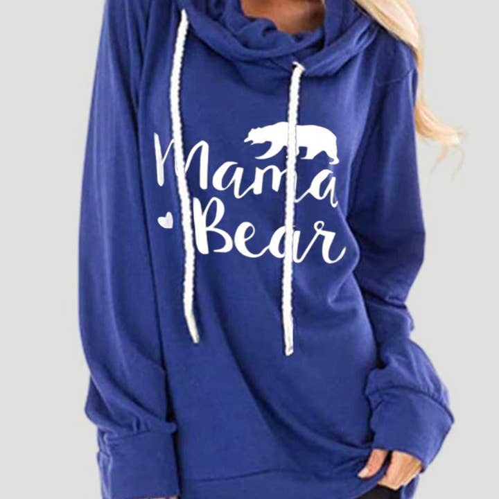 Mama Bear Långärmad Huvtröja för wholesale av SBJ Fashion Co