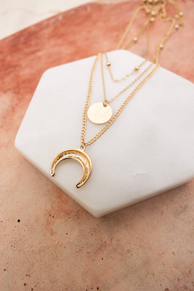 Leto Accessories - Wholesale Halskettinghanger - Moon Knight gelaagde gouden ketting 🌜1