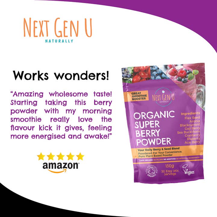 Next Gen U – wholesale Protein/superfood powder – Organic Super Berry Powder 150g
