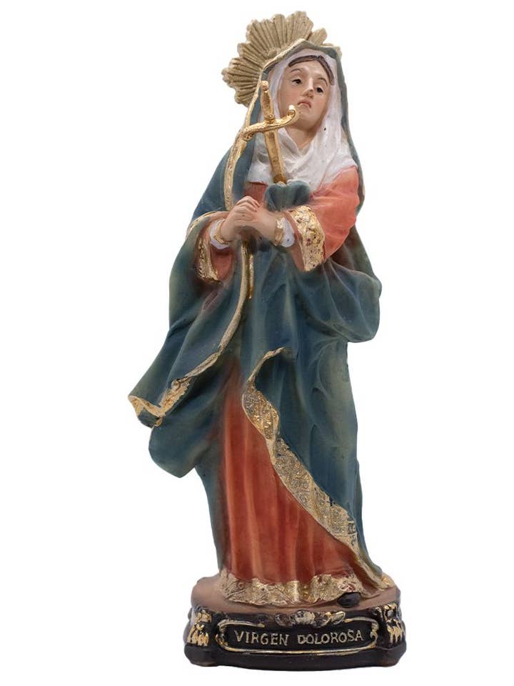 Our Lady of Seven Sorrows/Virgen De Dolorosa 8" for wholesale by Village Gift Importers